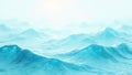 Serene aqua undulations a gentle ocean surface texture with soft light and foamy waves. Generative AI Royalty Free Stock Photo