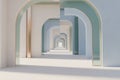 Serene Archway Passage in Pastel Hues Royalty Free Stock Photo