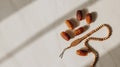 Islamic Prayer Beads With Dates On Marble Surface For Ramadan And Religious Concept Royalty Free Stock Photo