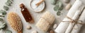 The serene arrangement of spa essentials for a relaxing experience. AI generated image Royalty Free Stock Photo