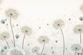 Elegant Dandelion Illustration on Soft Pastel Background, AI Generated