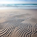 Serene Beach Scene with Intricate Sand Patterns