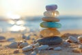 Serene Beach Zen Stones Royalty Free Stock Photo