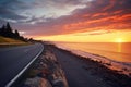 serene beachside cycling route at sunset