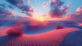 The serene beauty of a desert at sunset