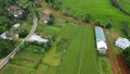 The Serene Beauty of Green Fields, Fruitful Orchards, and Traditional Village Life Royalty Free Stock Photo