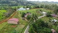 The Serene Beauty of Green Fields, Fruitful Orchards, and Traditional Village Life Royalty Free Stock Photo