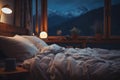 A serene bedroom scene with soft lighting, a neatly made bed, and a calm atmosphere, symbolizing a perfect sleep environment.