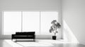 Serene Black And White Photograph Of A Minimalist Interior