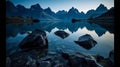 Serene Blue Hour at Alpine Lake