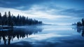 Magical Blue Hour: A Captivating Reflection Of Saariselka Lake