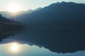Serene Blue Mountain Lake Reflection Royalty Free Stock Photo