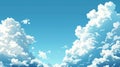 Serene Blue Sky with Fluffy White Clouds Background