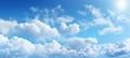 Serene blue sky with fluffy white clouds perfect natural background for summer concepts