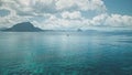 Serene blue water with mountainous islets of El Nido, Philippines, Asia. Panorama seascape
