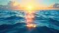 Serene blue water, sun s gleam dancing on surface, light, texture, sea Royalty Free Stock Photo
