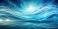 Serene blue waves across a celestial horizon an abstract vision of tranquil energy and peaceful light. Generative AI Royalty Free Stock Photo