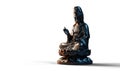Serene bronze Buddha statue on white background Royalty Free Stock Photo