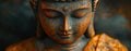 Serene Buddha Statue Close-up of a Bronze Buddha Face
