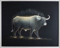 A serene bull standing amongst the constellations. Zodiac Astrology concept. AI generation