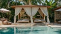 Luxurious Poolside Cabana in a Tropical Resort