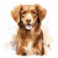 Serene Canine Artwork with a White Background
