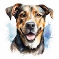 Serene Canine Artwork with a White Background