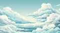 Serene Cloudscape Illustration with Pastel Colors Royalty Free Stock Photo