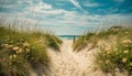Coastal Tranquility: Sand Dunes on the Baltic Sea Coast in Summer Royalty Free Stock Photo