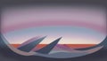 Serene colorful abstract sunset landscape. landscape illustratioL Royalty Free Stock Photo