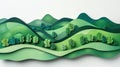 Serene Countryside: Cut Out of Idyllic Rolling Green Hills and Blue Sky Royalty Free Stock Photo