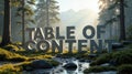 3D Table of Content in Sunlit Forest Scene Royalty Free Stock Photo