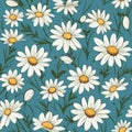 Serene Daisy Haven Floral Pattern Royalty Free Stock Photo