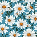 Serene Daisy Haven Floral Pattern Royalty Free Stock Photo