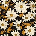 Serene Daisy Haven Floral Pattern Royalty Free Stock Photo