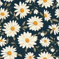 Serene Daisy Haven Floral Pattern Royalty Free Stock Photo