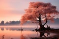 Serene Dawn: Colorful sky, nature awake., generative IA