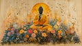 Serene depiction of Buddha\'s birth