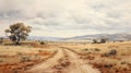 Serene Desert Landscape: A Photorealistic Journey Through The Australian Outback Royalty Free Stock Photo