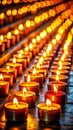 A serene display of flickering candles creating a warm, inviting atmosphere