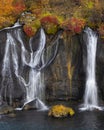 A serene display of the Hraunfossar waterfall