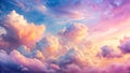 A Serene and Dreamy Pastel PurplePink Cloud Background An Ethereal Soft and Delicate Digital Art Illustration for Royalty Free Stock Photo