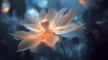 Serene elegance. The majesty of the flower in tranquility. Cinematic light.