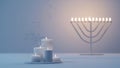 Hanukkah Celebration: Candles and Menorah Royalty Free Stock Photo