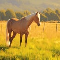 Serene equine beauty Horse in nature, surrounded by lush grass Royalty Free Stock Photo