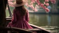 Ephemeral Spring Moments Lady Amidst Cherry Blossoms