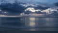Serene evening seascape. Shades of blue. Royalty Free Stock Photo