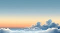 serene evening sky with gradient of cool gray merging into deep orange, accompanied by soft, fluffy clouds creating tranquil Royalty Free Stock Photo