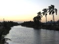 Serene evening sun over the river in Dangriga, Belize