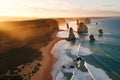 Serene evening sunset view of the Twelve Apostles in Victoria, Australia